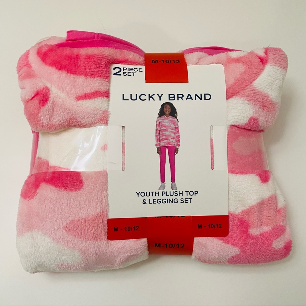 Lucky Brand Girls 2-Piece Plush Hoodie & Legging Set, NWT